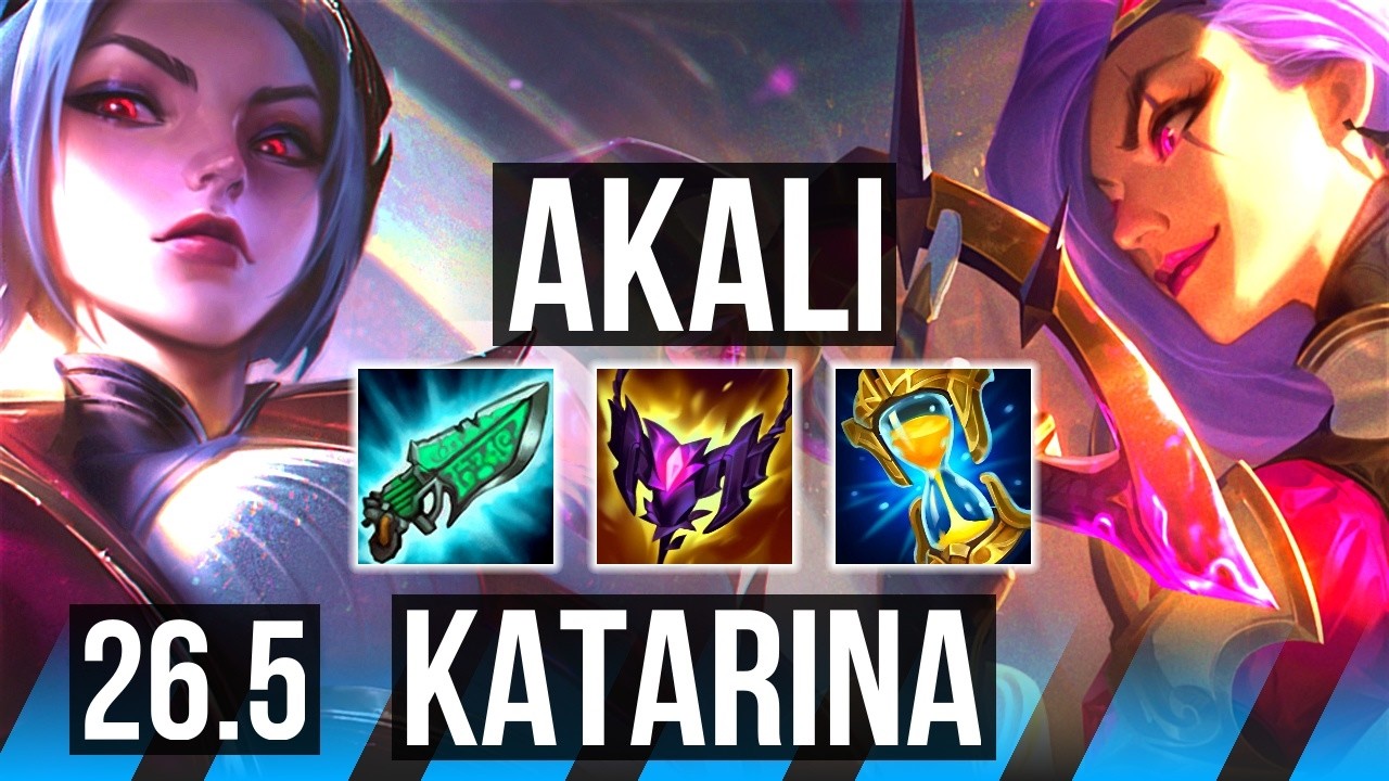 AKALI vs KATARINA (MID) | Good KDA: 21/1/7, 51K damage | EUW Master | 26.5