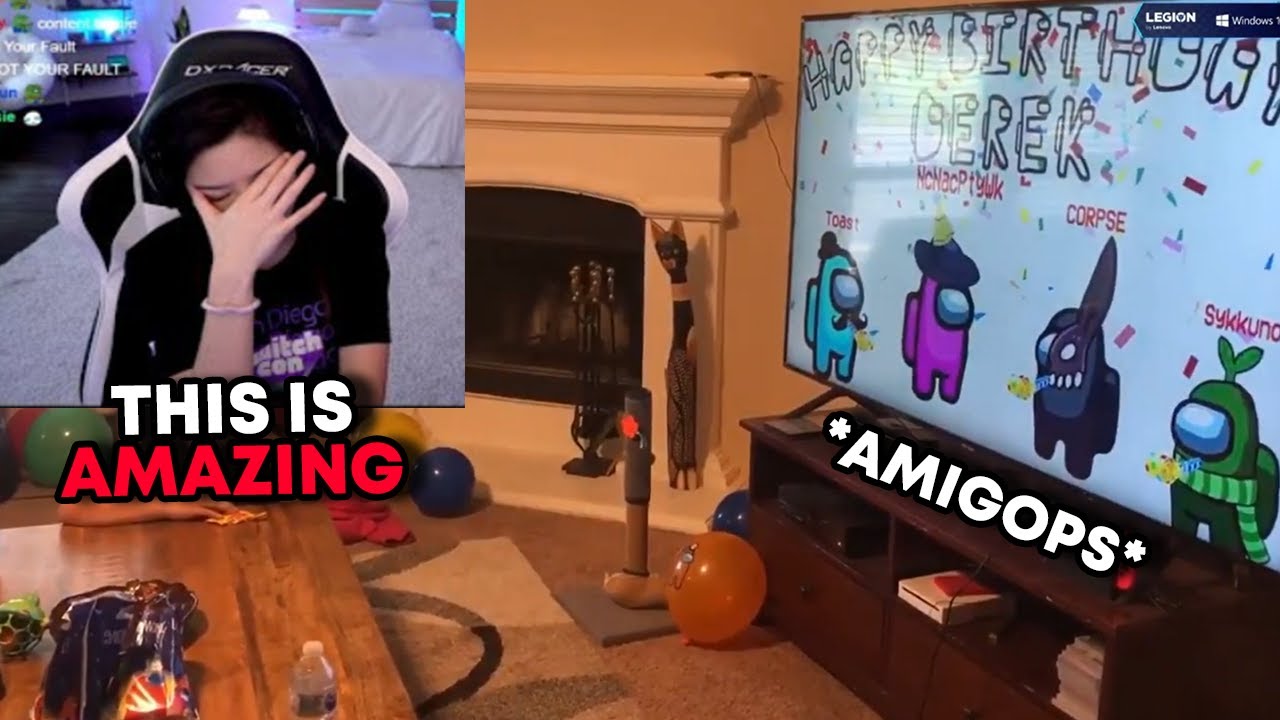 Fuslie gets emotional reacting to the Amigops wishing a kid happy birthday