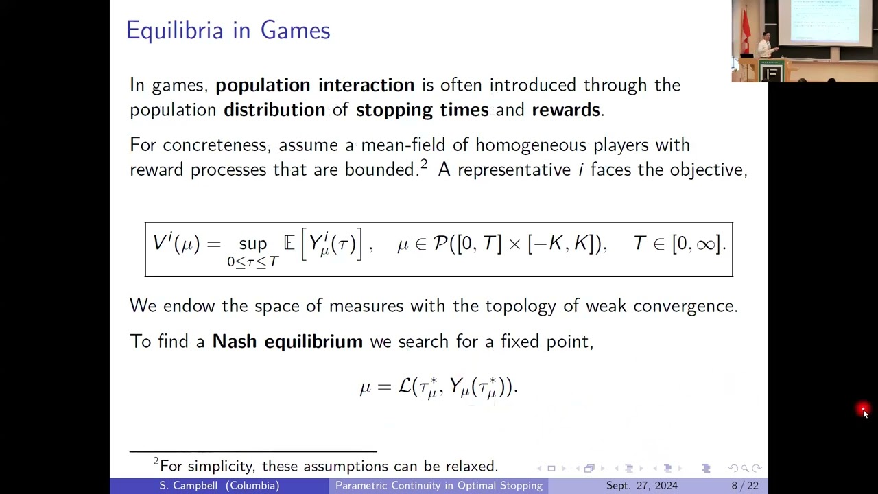 Parametric Continuity in Problems of Optimal Stopping with Apps to American Options & Stopping Games