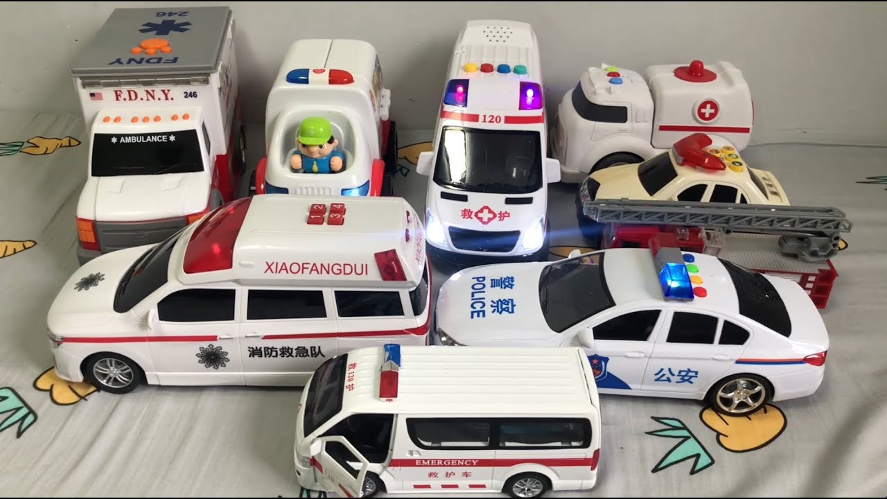 救急車のミニカー走る！緊急走行テスト☆サイレンあり☆坂道走行｜Ambulance miniature car runs on the slope! Emergency driving test