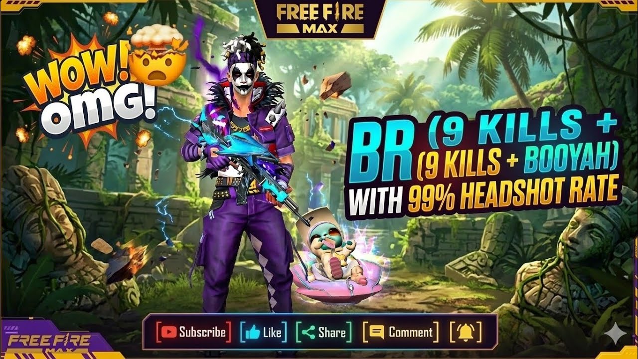 Br ( 9 kills + Booyah) only AK47 🔥🔥🤯 99%headshot rate 🔥💀