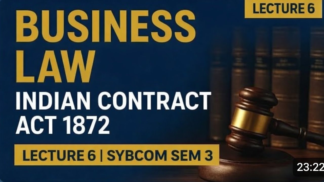 Indian Contract Act 1872 | Business Law Lecture 6 | SYBCOM Sem 3 Full Explanation in Simple Words