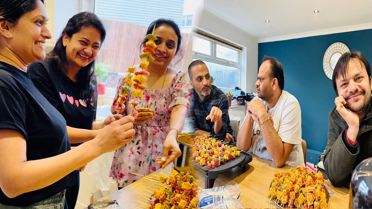 First indoor bbq party 2024 🇬🇧 ! Gaushala me cow feed karvaya