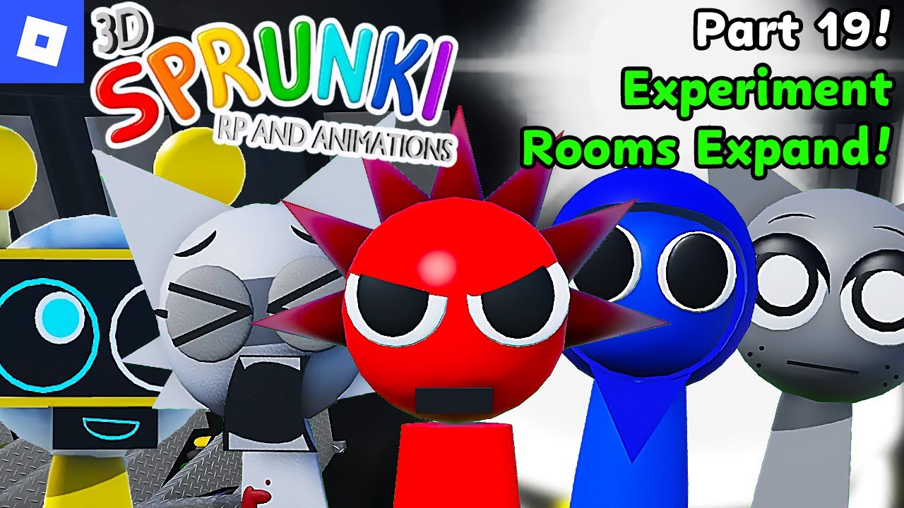 3D Sprunki RP And Animations [PART 19, Experiment Rooms Expand] : roblox mascot gameplay walkthrough