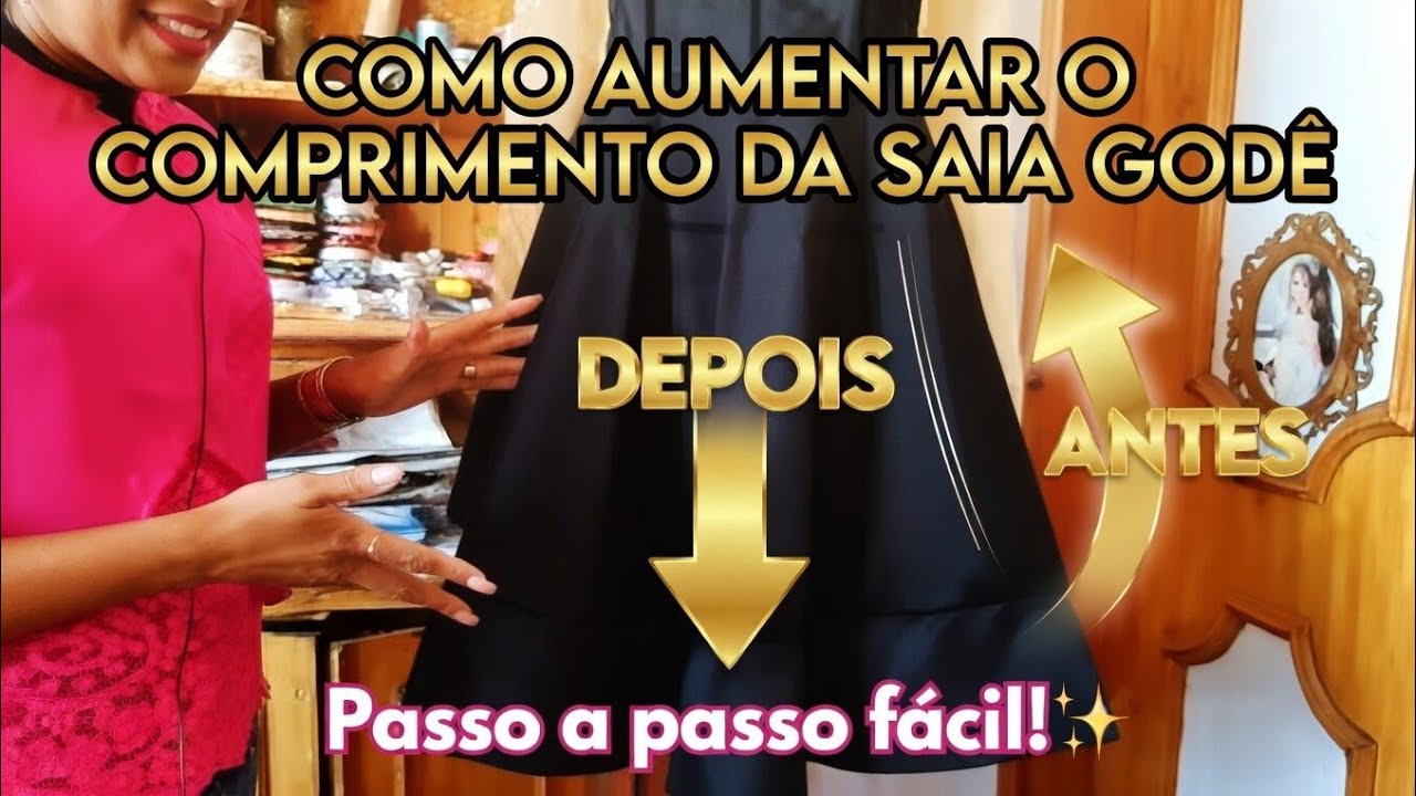 DIY Como Aumentar Comprimento da Saia Godê_Costura fácil passo a passo p iniciantes Gisleide Novelo