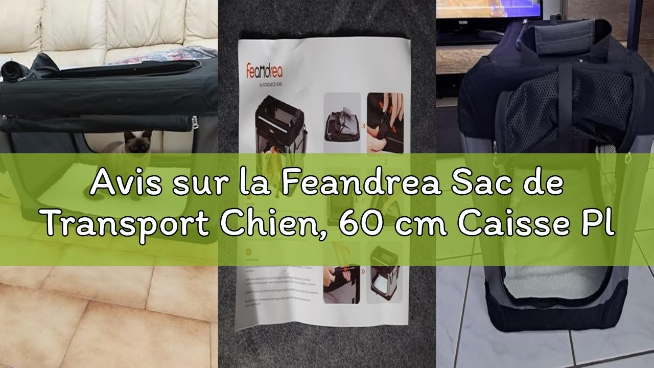 Avis sur la Feandrea Sac de Transport Chien, 60 cm Caisse Pliable Animaux de Compagnie, pour Petits