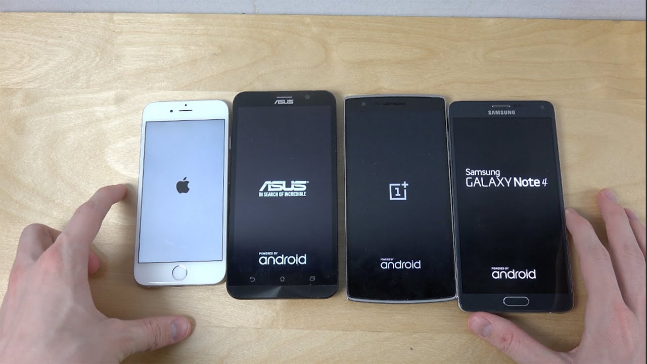 ASUS ZenFone 2 против iPhone 6 против Samsung Galaxy Note 4 против OnePlus One — что быстрее?