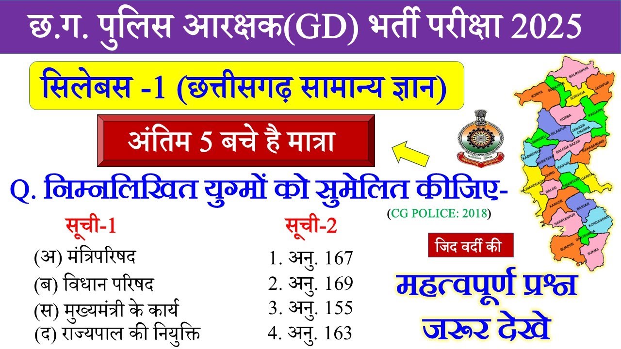CG GK 2025 ॥ CG Police CG GK Question । Chhattisgarh General Knowledge ।CG Vyapam Old Question#cggk