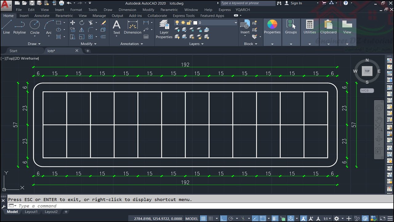 خاصية مفيدة جدا لعمل الأبعاد عند جميع التقاطعات (دورة تعليم اضافة YQArch) على برنامج AutoCAD