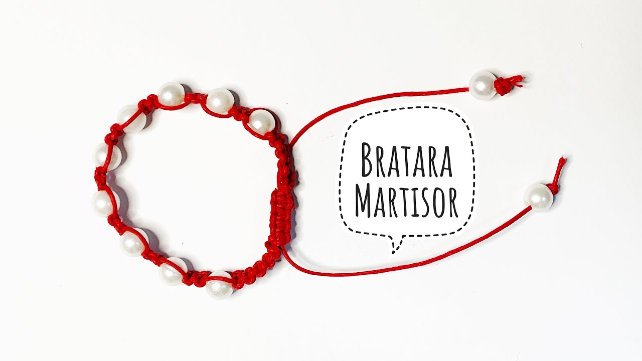 Bratara Martisor cu Perle Simplu de Facut