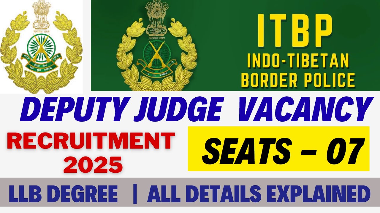 Deputy Judge Vacancy 2025 in Army | Legal Vacancy in ITBP Army | Officer VACANCY in Indian Army