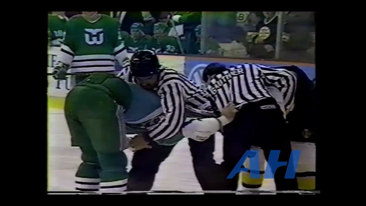 NHL Mar. 31, 1991 Boston Bruins v Hartford Whalers (R) Stephane Quintal v Paul Cyr