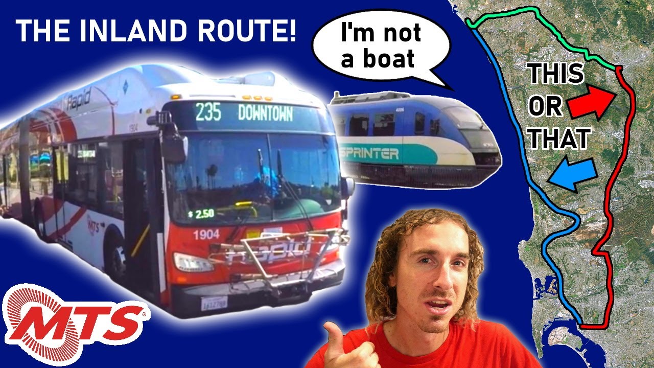 The OTHER Way from San Diego to Oceanside without Coaster - MTS Rapid 235 Bus & NCTD Sprinter