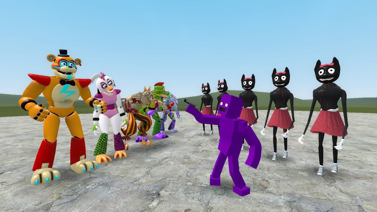 💜🔥FNAF SB VS CARTOON CAT FEMALE/gmod ragdoll fight/dark deception/gmod sandbox/MUFIK