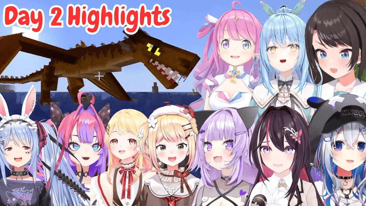 Holo Dragon Minecraft Day 2 Highlights - Screams of Ice and Fire