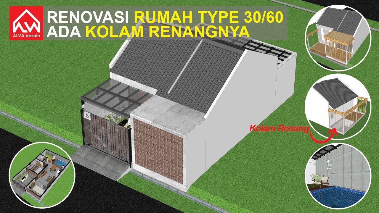 Renovasi Rumah Subsidi Type 30/60, Tahap Pembangunan, ada Kolam Renangnya dan Bergaya Industrial