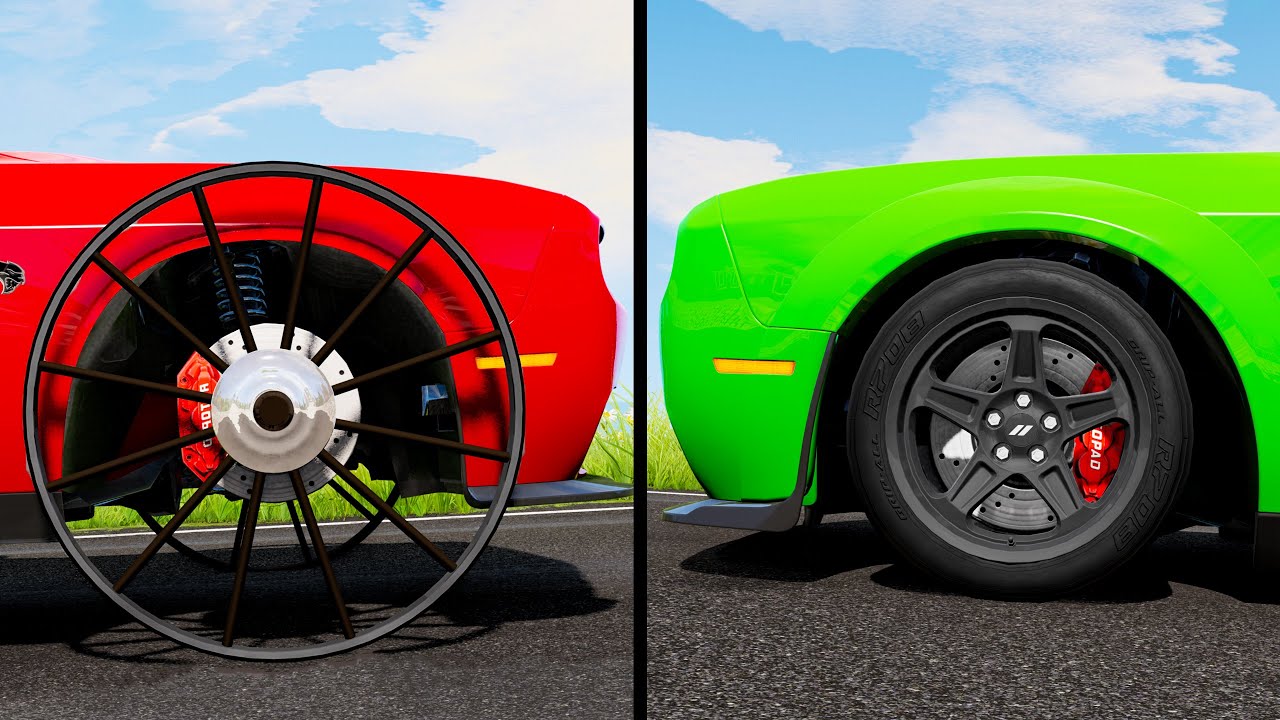 Wagon Wheel vs Car Wheel - Beamng drive