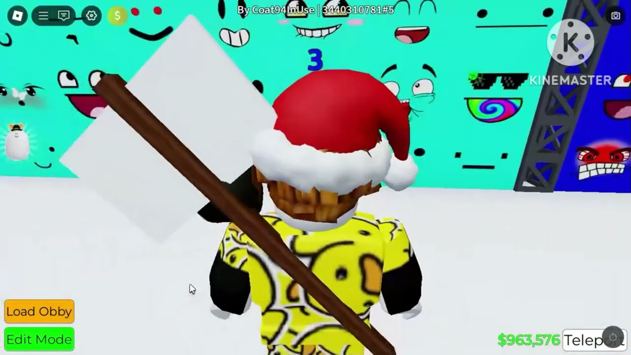 Speeding Wall Christmas Tour on Obby Creator With New Face ID's! #roblox