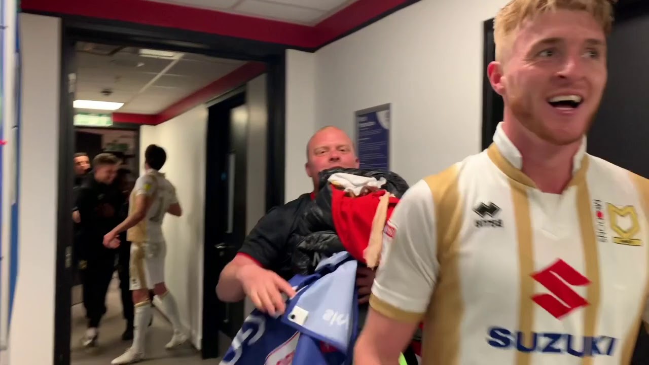 PROMOTION: MK Dons dressing room celebrations