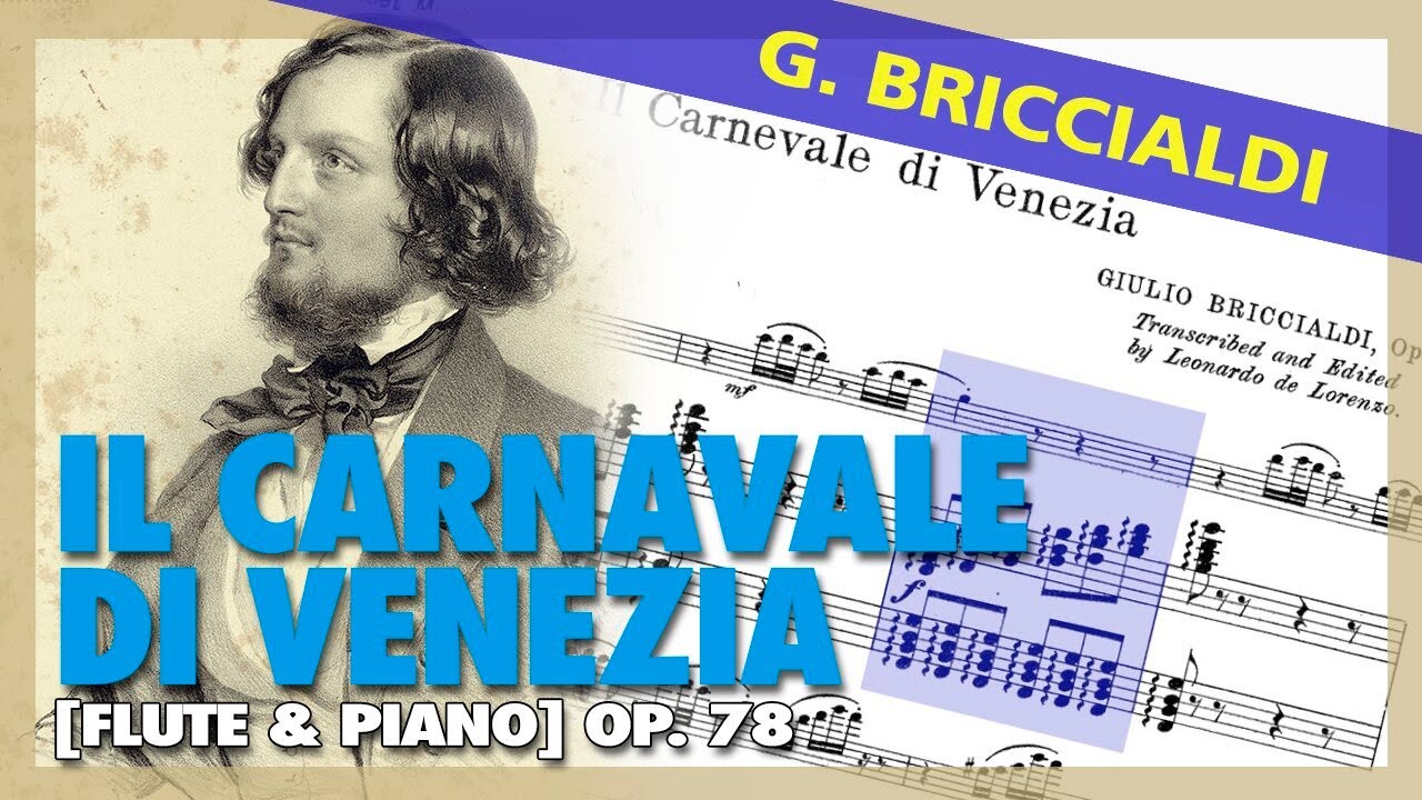 🎼 G. BRICCIALDI - The Carnival of Venice (Op 78) [FLUTES & Piano] - (Sheet Music Scrolling)