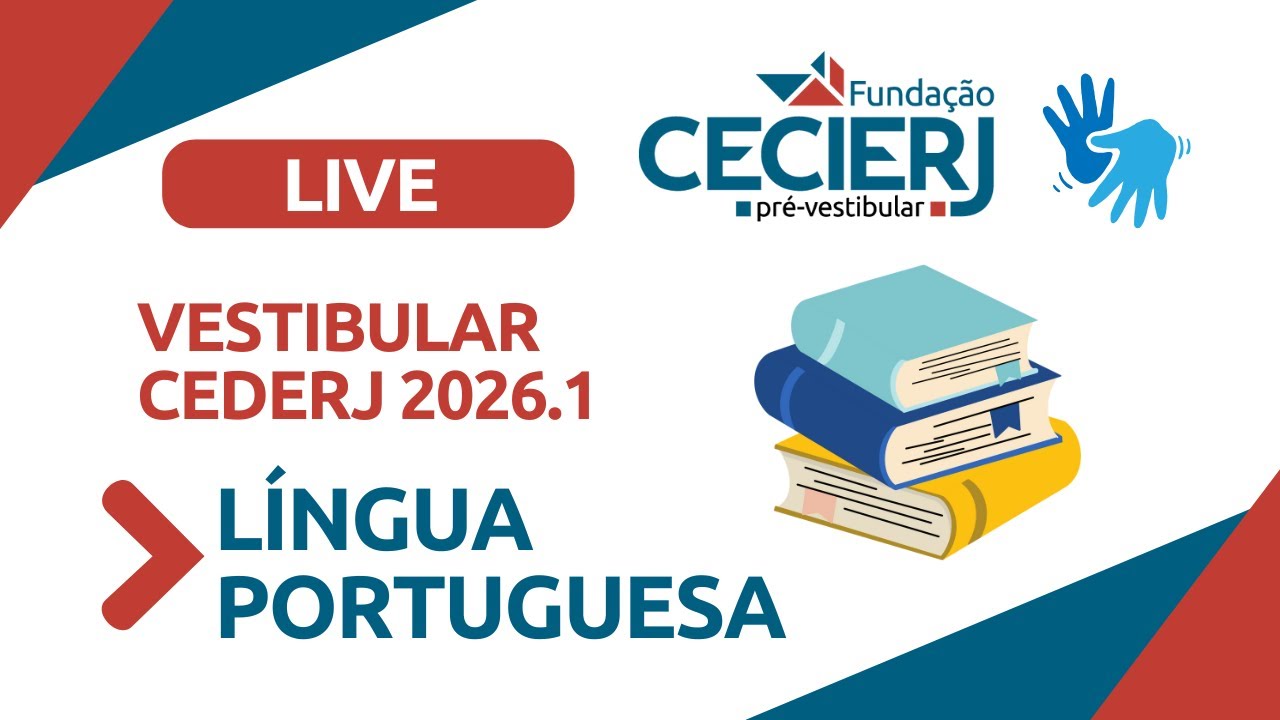 Live de Português - Vestibular Cederj 2026.1