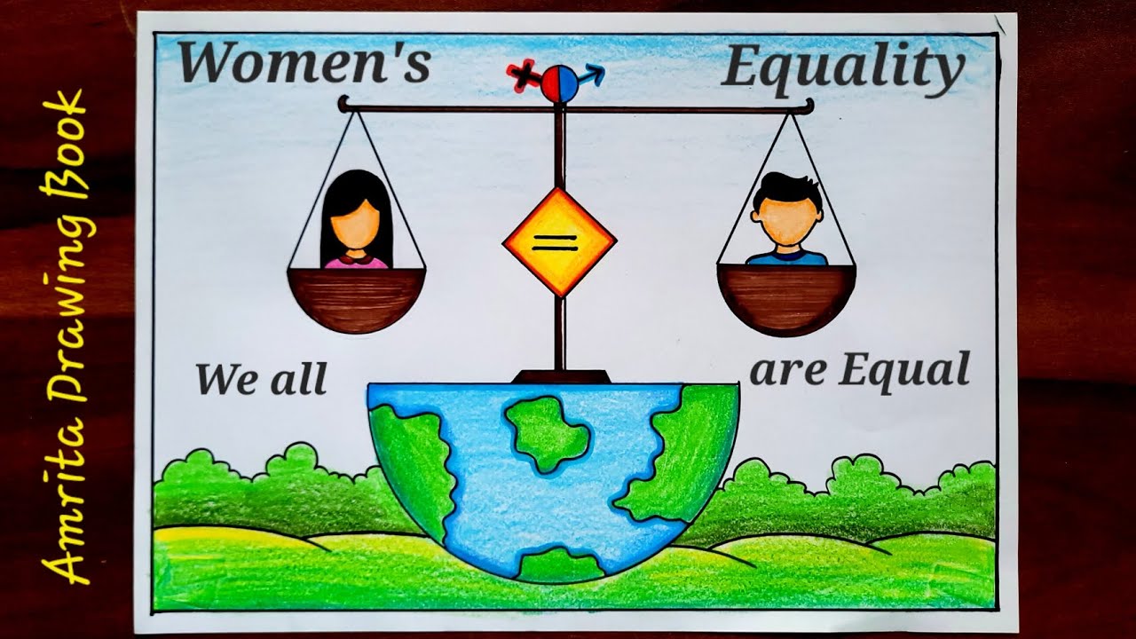 Womens Equality Day Drawing easy | Womens Equality Day poster drawing | Gender Equality Drawing