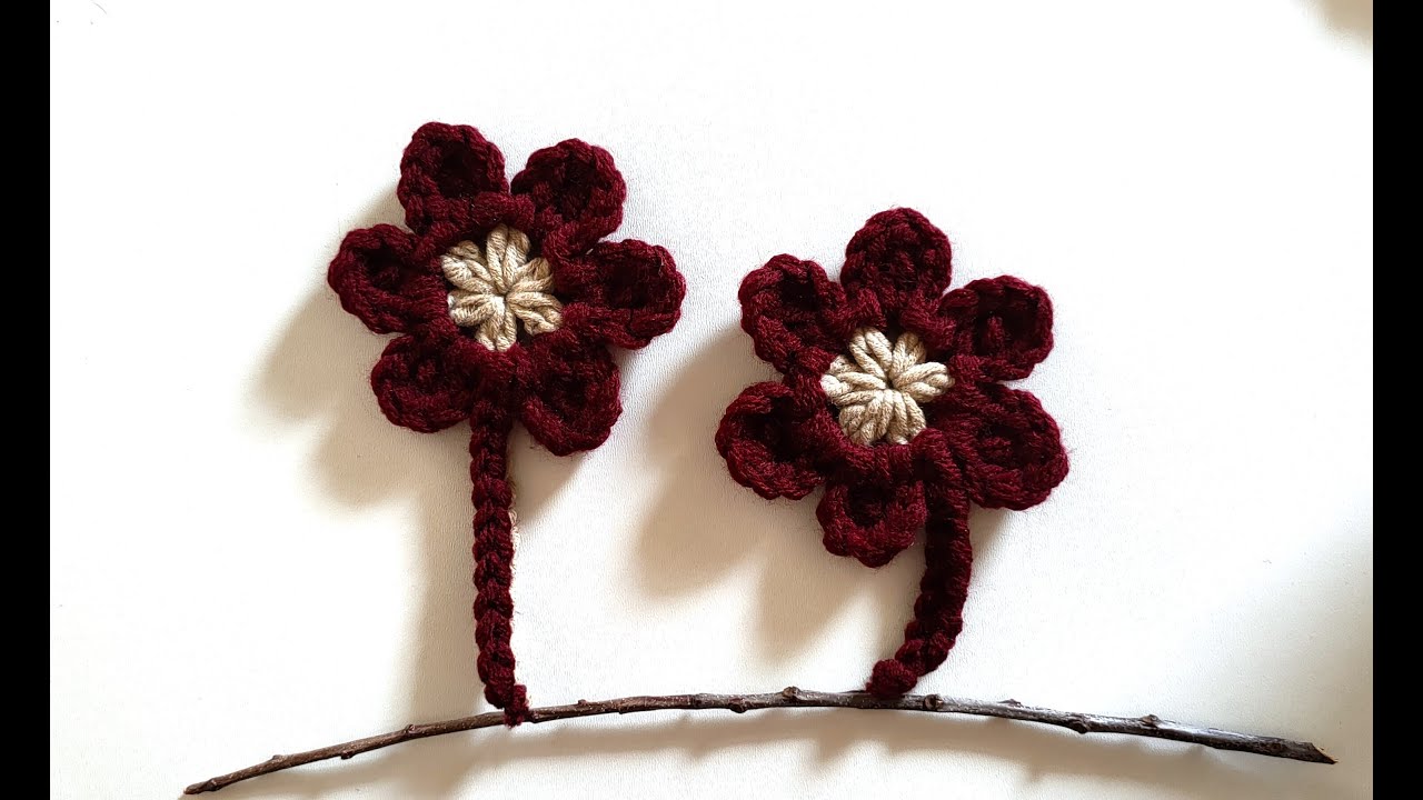 Kwiatek na szydełku krok po kroku Crochet flower for beginners