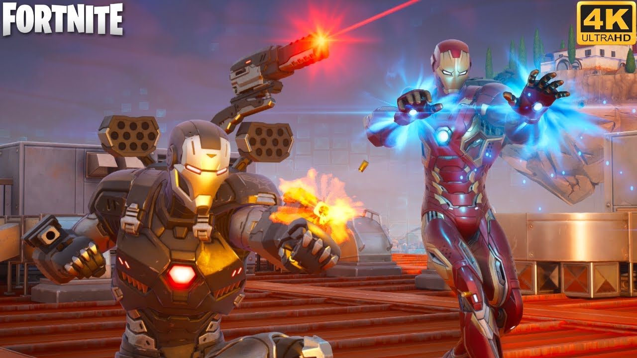 Iron Man MK 45 and War Machine Duos Match - Fortnite (4K 60FPS)