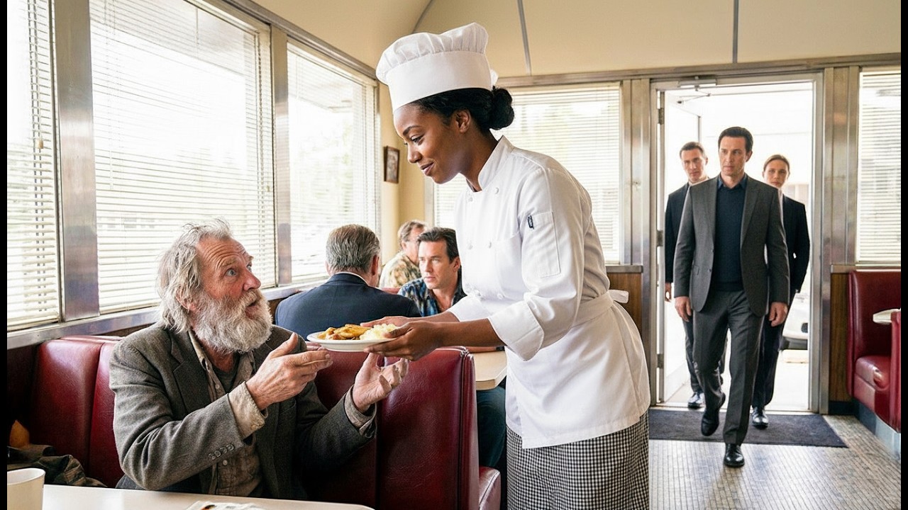 Waitress Secretly Fed an Old Man Every Day—One Morning, 10 SUVs Pulled Up to Her Diner