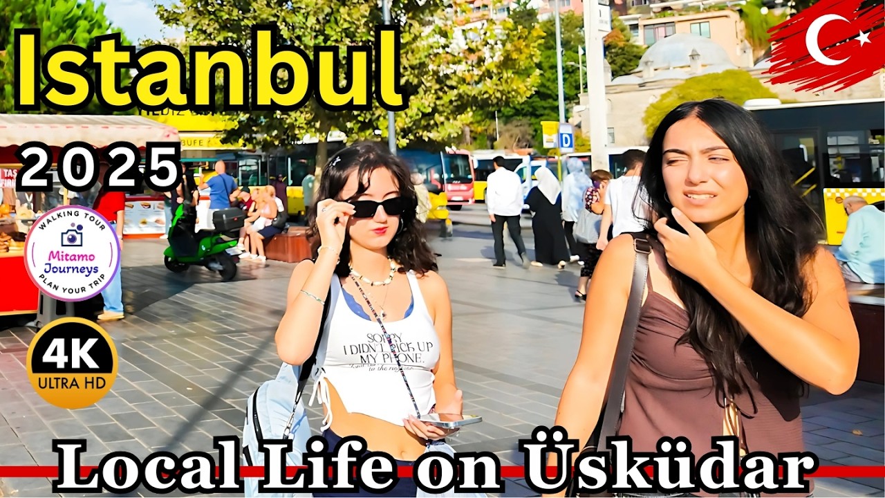 Istanbul 2025 Üsküdar & Kuzguncuk 4K Walking Tour | Bosphorus Views, Local Bazaars & Colorful Houses