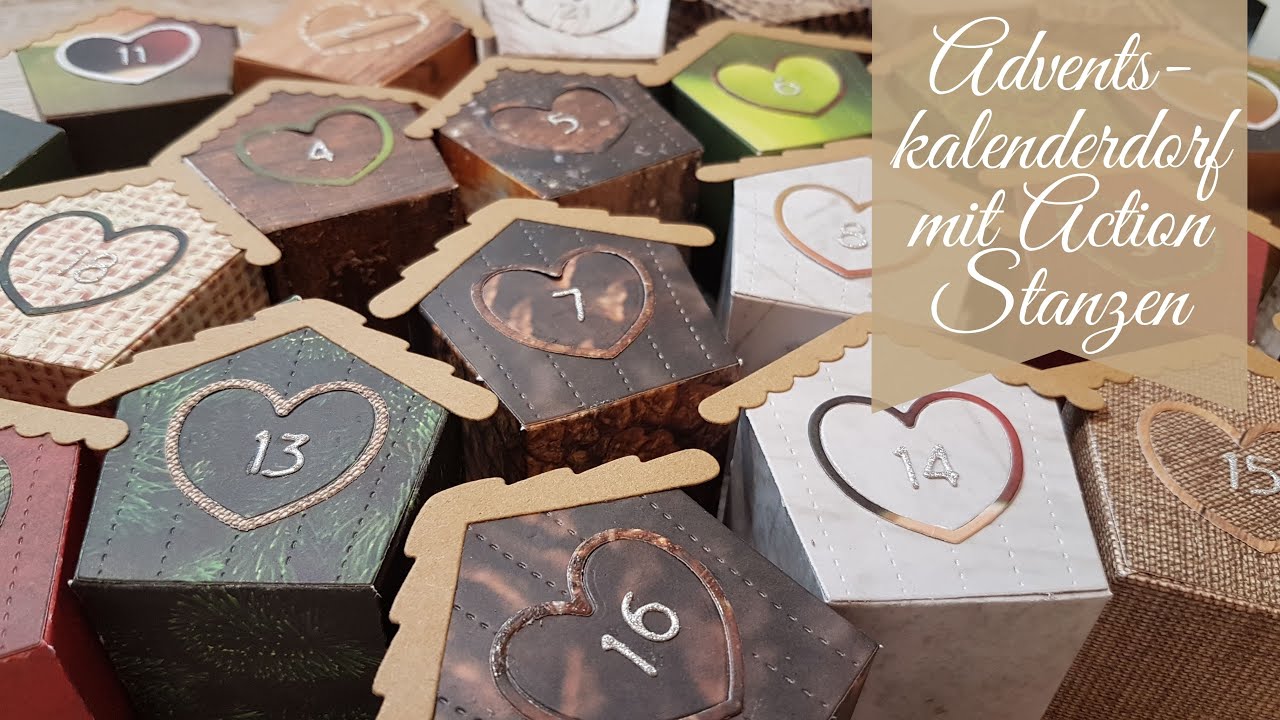 Adventskalender aus Action Stanzen und Papier basteln I 3D Vogelhäuschen basteln