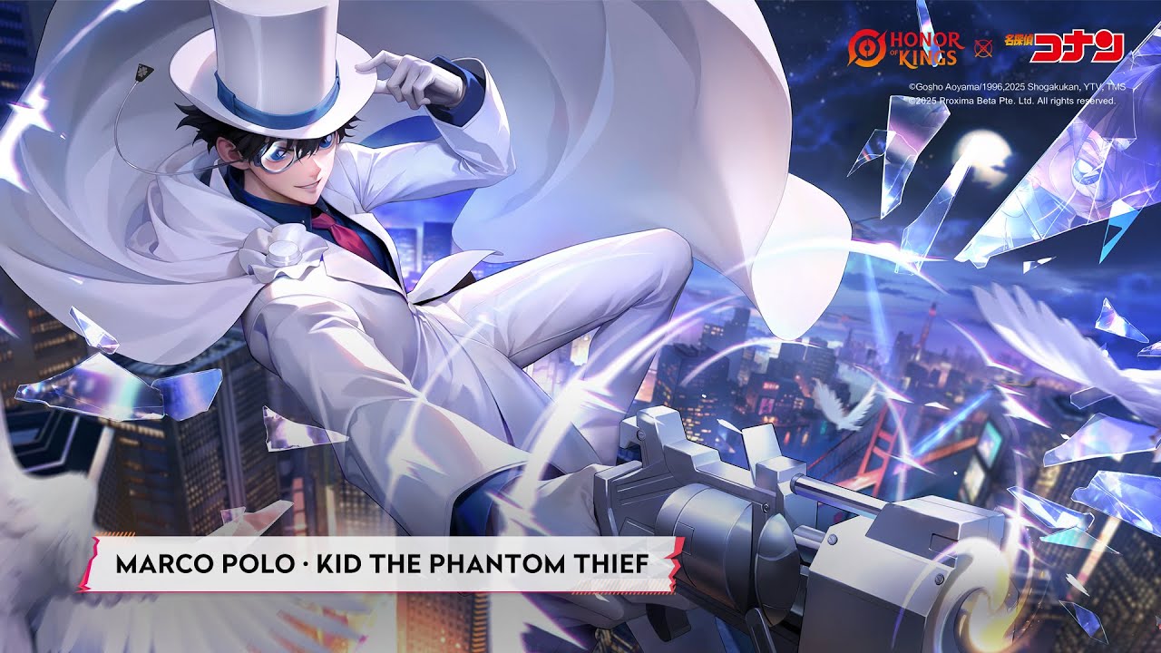 Marco Polo·Kid the Phantom Thief | Skin Showcase | Honor of Kings × Detective Conan Collaboration