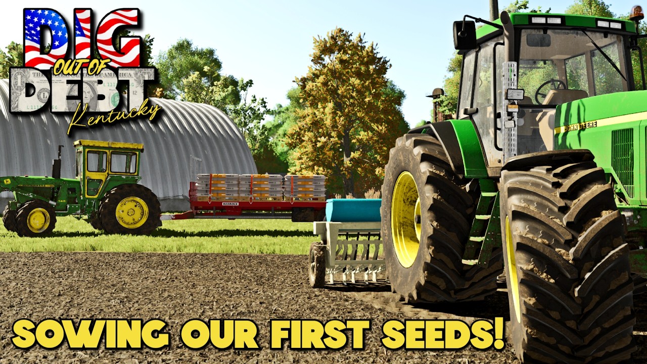🇺🇸 NEW SERIES! - DRILLING OUR FIRST CROP! - Dig Out of Debt in Kentucky - Episode 4 - FS25