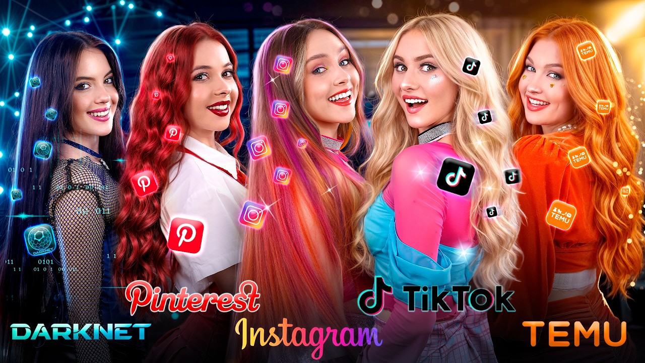 Fille Insta VS TikTok VS Temu VS Pinterest VS Darknet ! Les Filles d'Internet dans la Vraie Vie