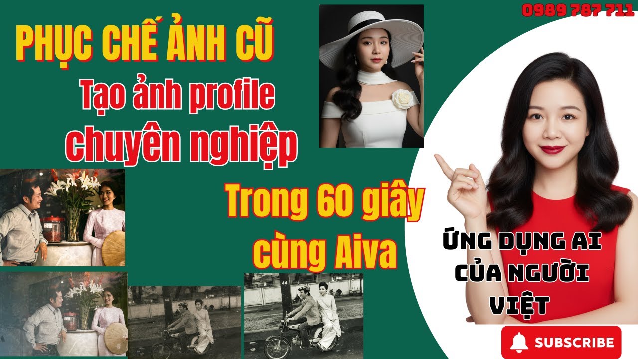 Cách phục chế ảnh cũ và tạo ảnh profile chuyên nghiệp trong 60 giây cùng Aiva| Diễm Phương Channel