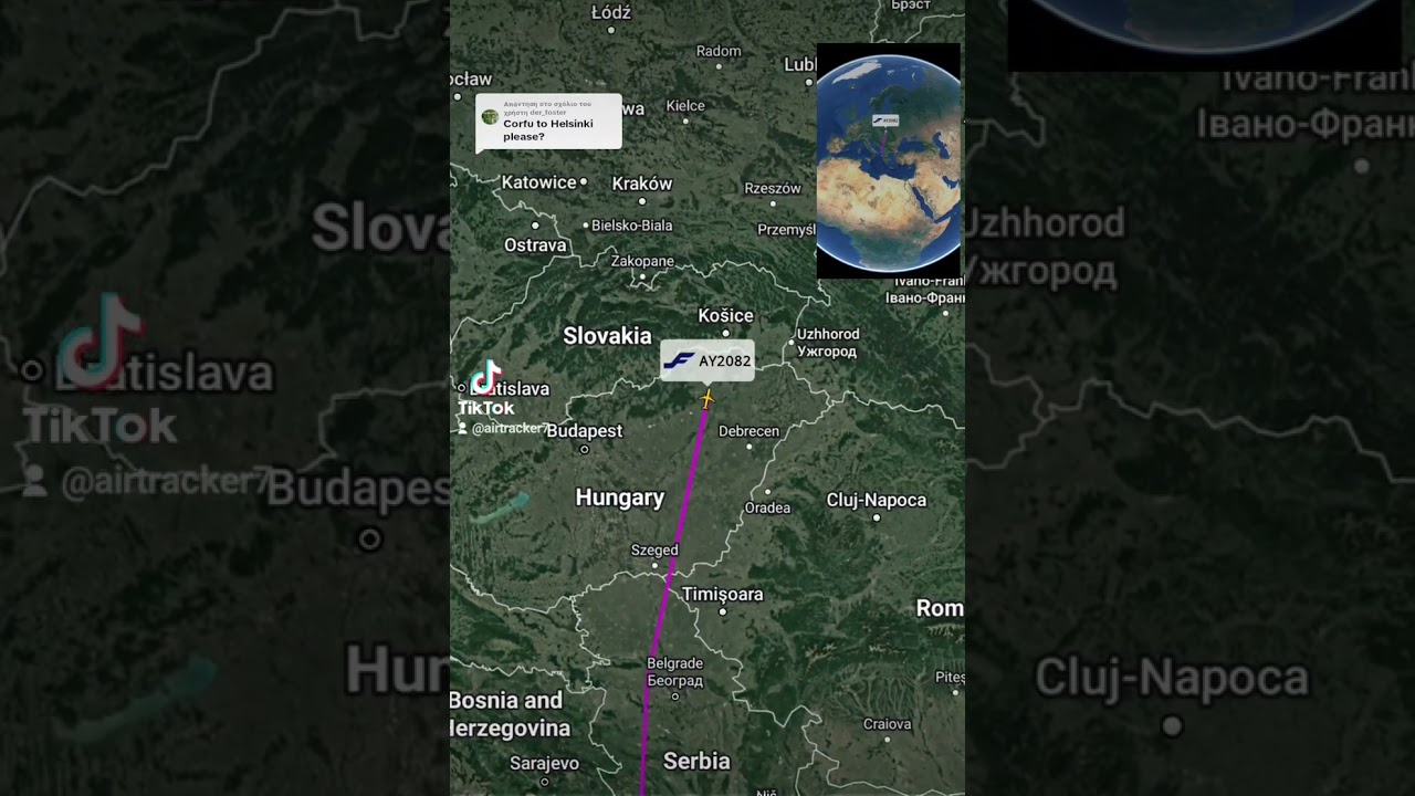 Corfu (Greece) to Helsinki (Finland) flight