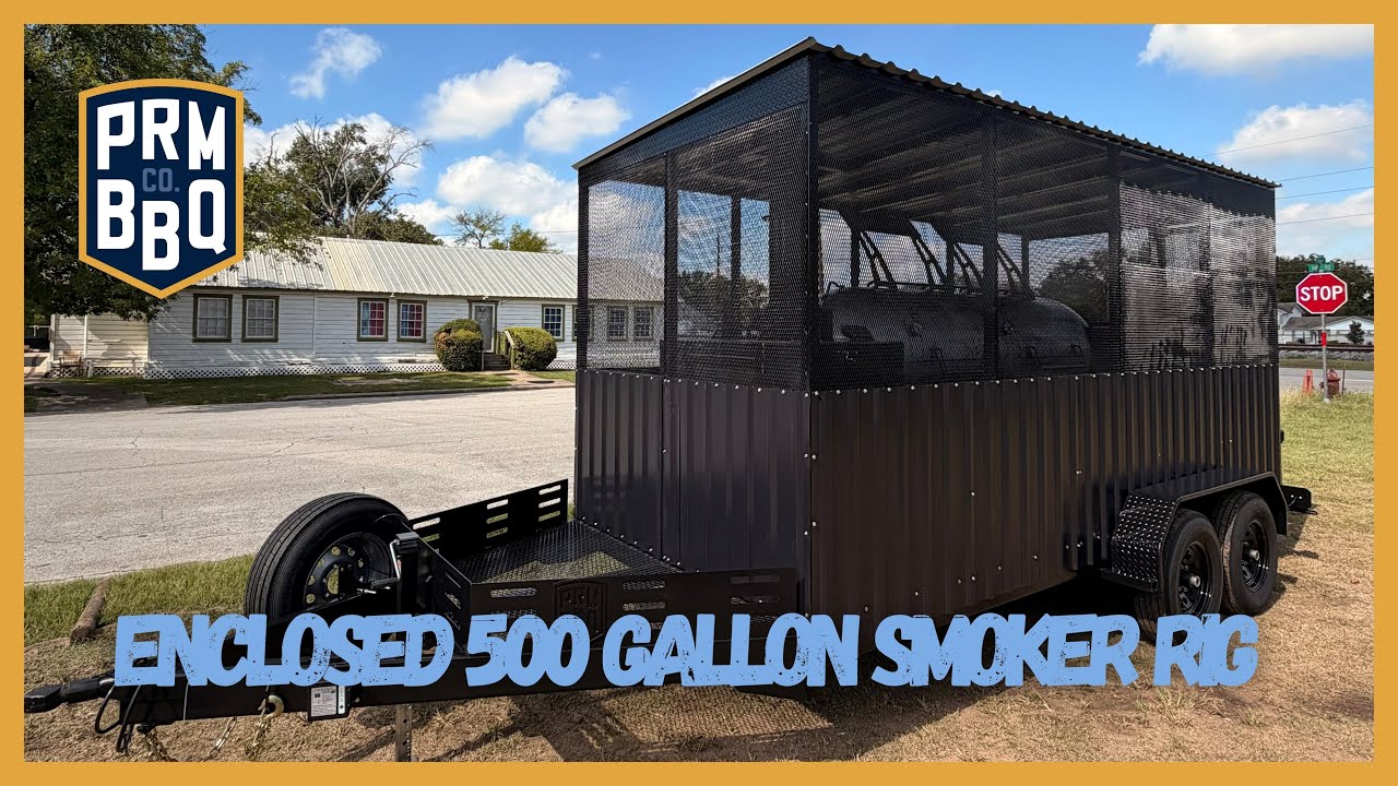 Enclosed Barbecue Smoker Trailer - 500 gallon smoker