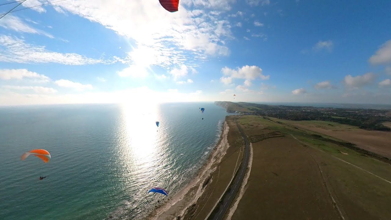 Paragliding Isle of Wight - Red and White cliffs of Freshwater October 2021