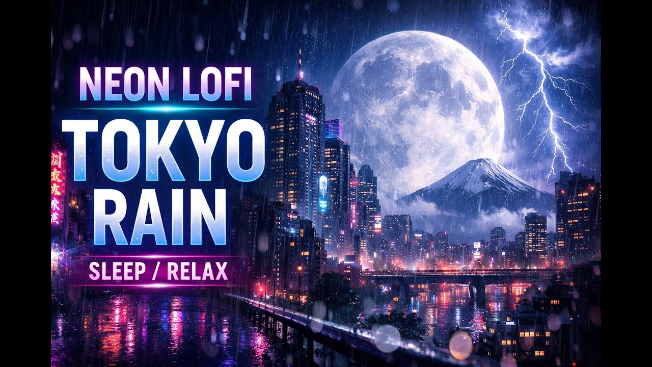 🌙 Neon Soul Lofi Tokyo Rain 🌧️ | Chill Beats for Sleep, Study & Relax (16:9 Ambience)