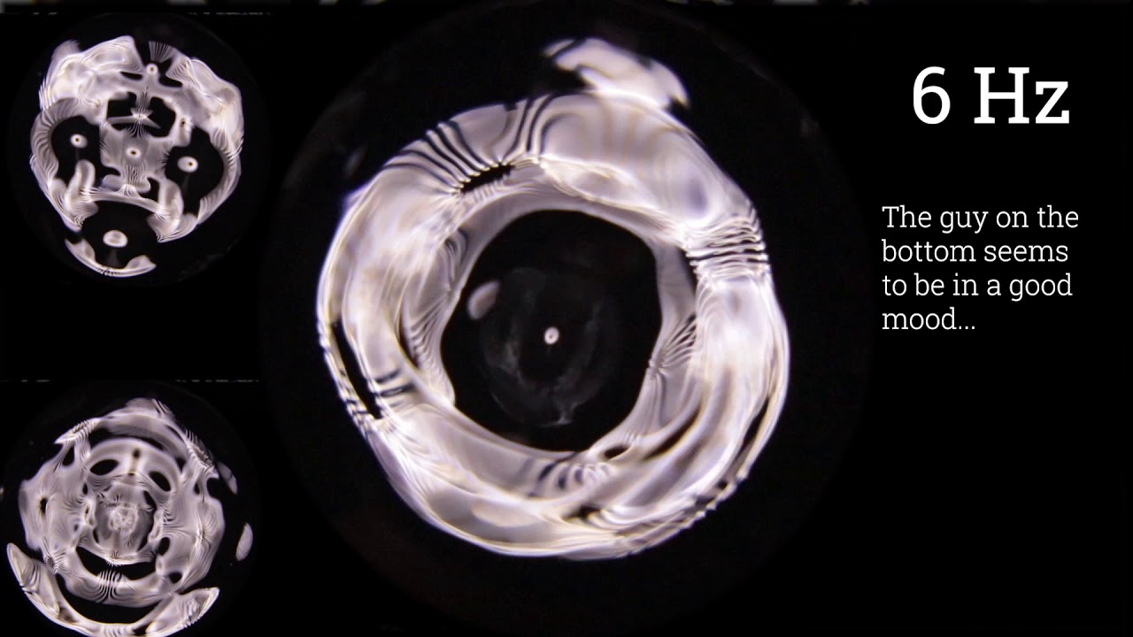 Cymatics Experiment 1Hz - 10Hz square wave sound visualization