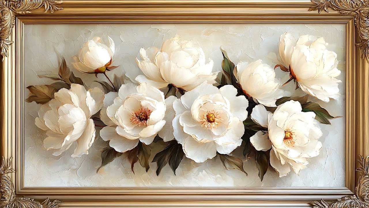 floral artwork to make your space feel relaxed and at peace | screensaver 2HR