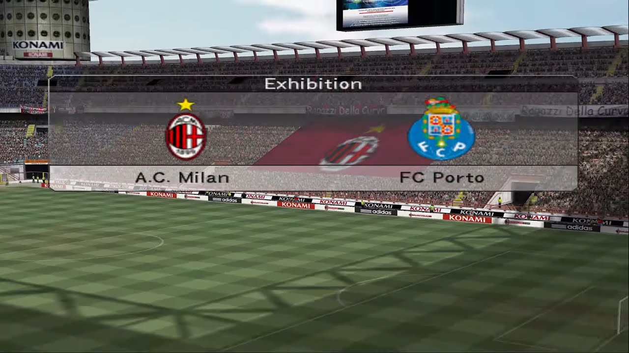 Геймплей Pro Evolution Soccer 5 (PS2) | AC Milan vs FC Porto