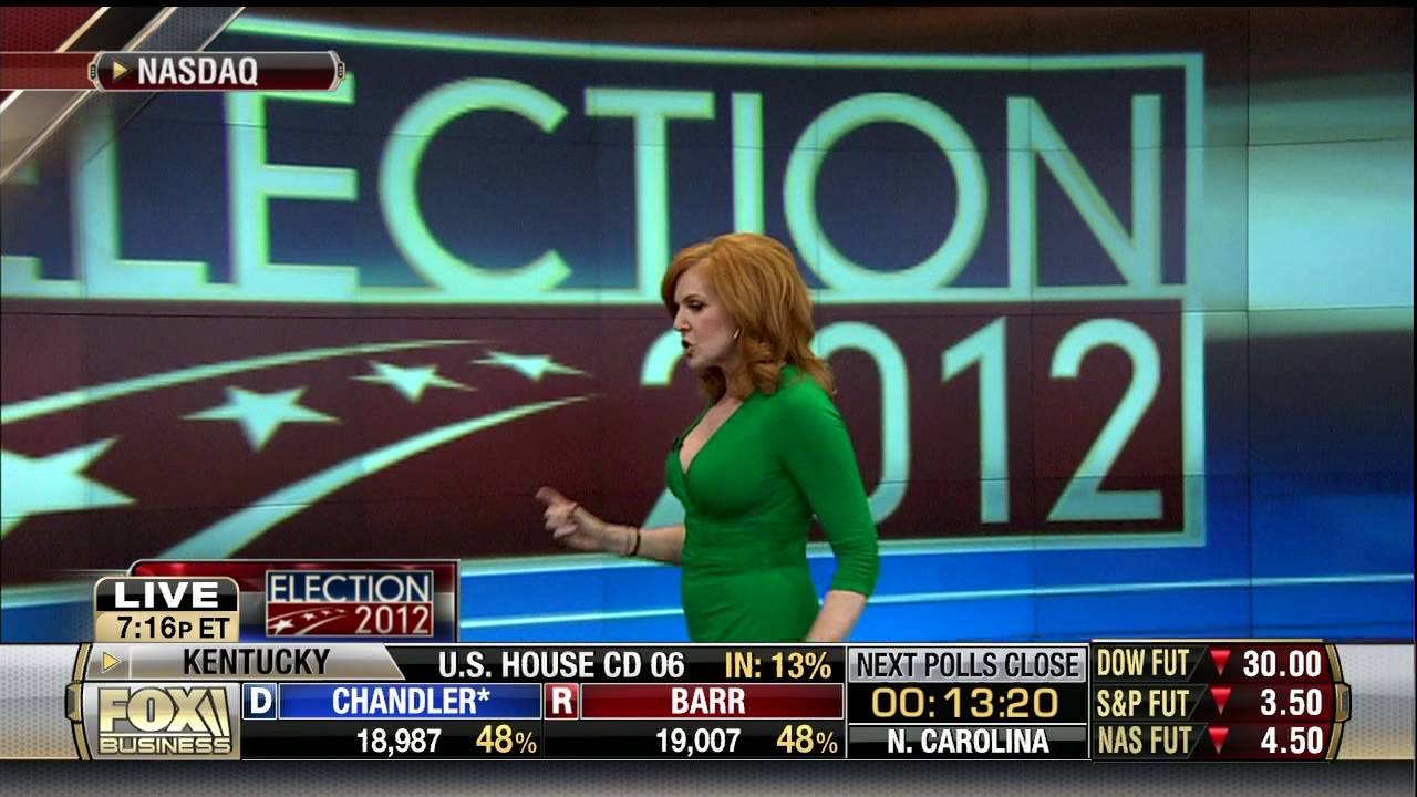 Liz Claman : Tight Busty Green Dress