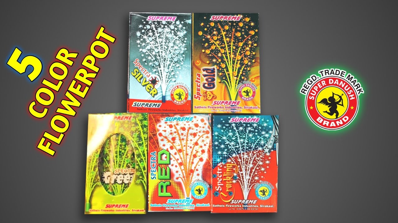 5 COLOR FOUNTAIN FLOWERPOTS TESTING FROM SUPREME FIREWORKS | SUPREME CRACKERS TESTING | YT LALIT
