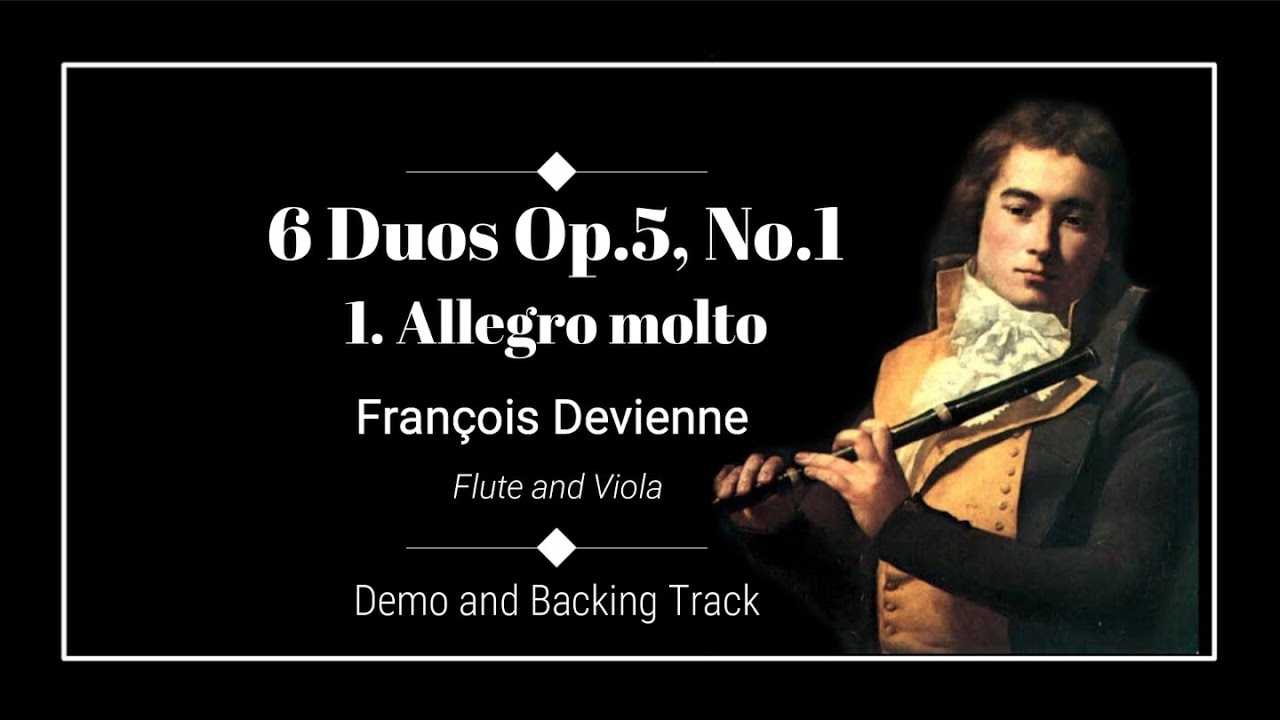 1. Allegro molto - 6 Duos for Flute and Viola Op.5, No. 1 - Francois Devienne  - Demo & Backtrack