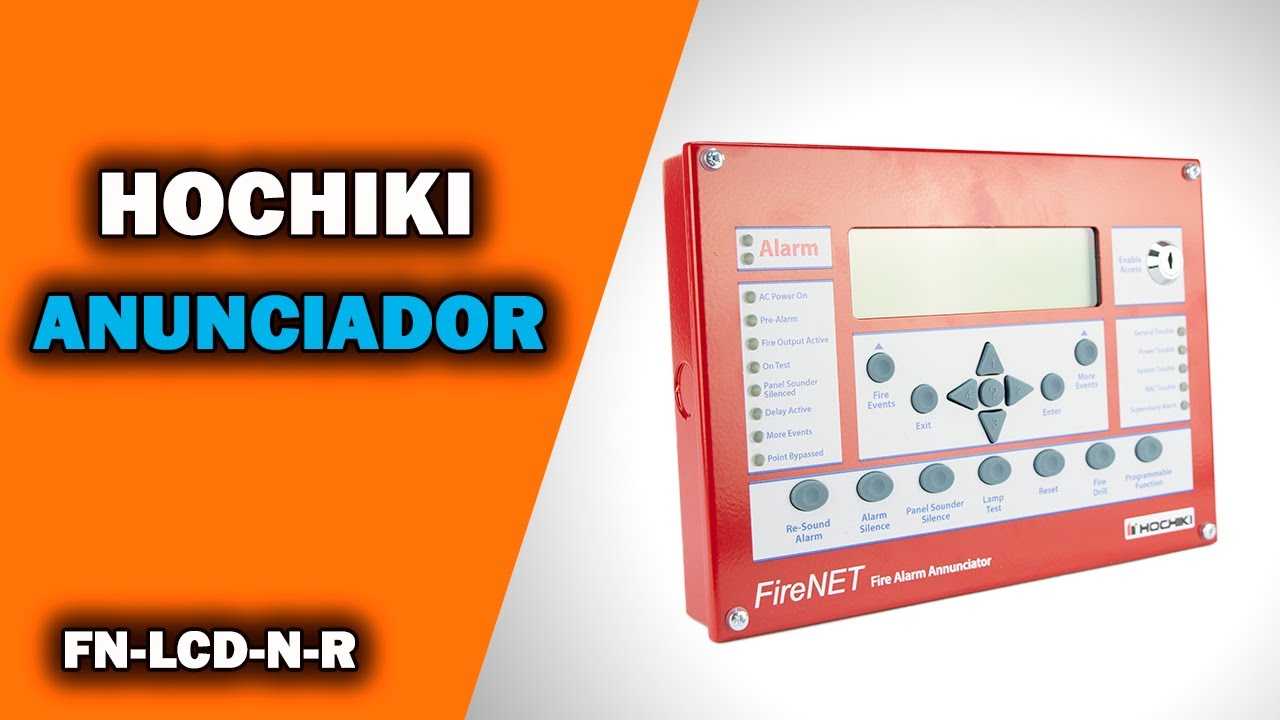Anunciador remoto Hochiki FN-LCD-N-R para paneles FireNET
