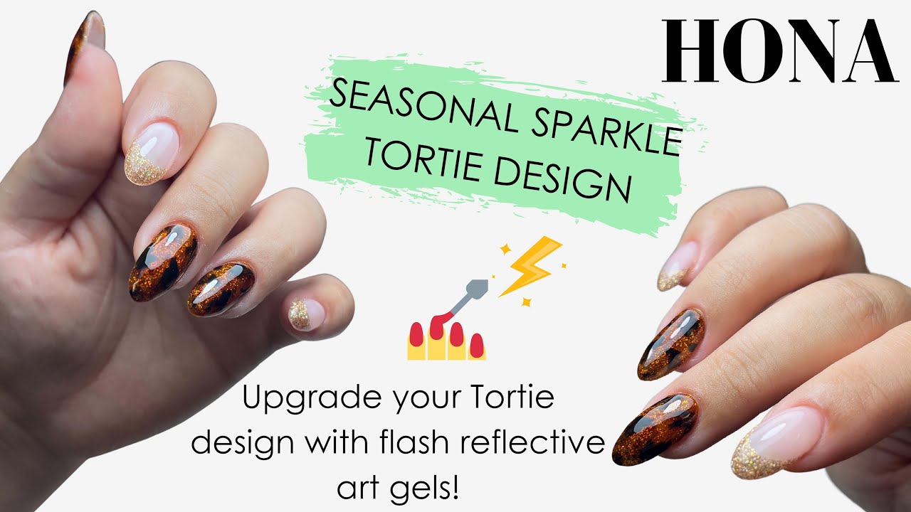 Seasonal Sparkles Glittery Tortie with Flash Reflective Art Gels - HONA, Home of Nail Art