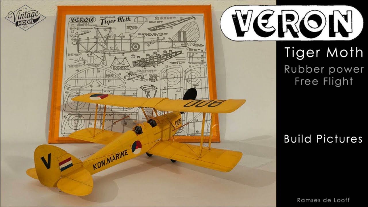 Veron Tiger Moth | Rubber Power | Free Flight