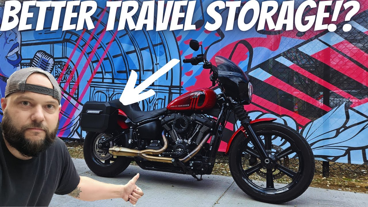 UPGRADED Harley Street Bob 114 STORAGE! - Viking Outlaw Hard Bags