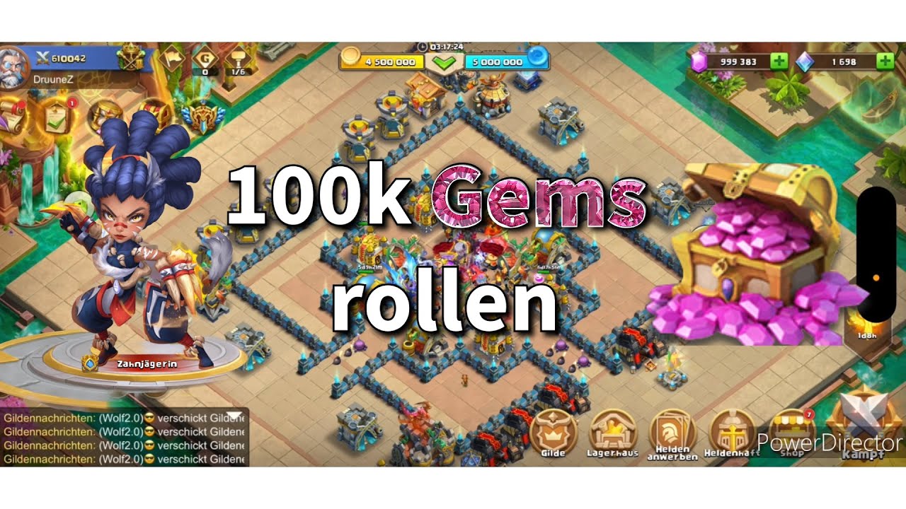 100k Gems rollen für die Zahnjägerin | Schloss Konflikt / Castle Clash